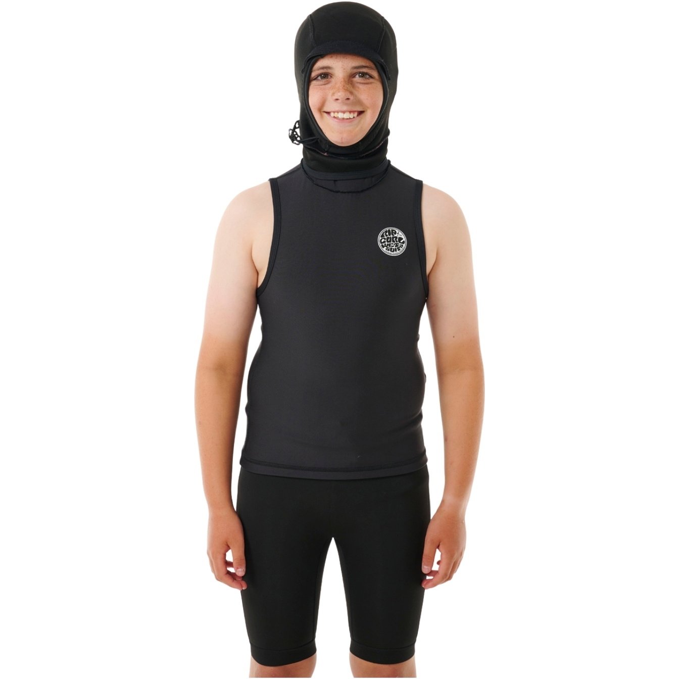 2026 Rip Curl Junior Fbomb Polypro Hooded Vest 117BWJ - Black
